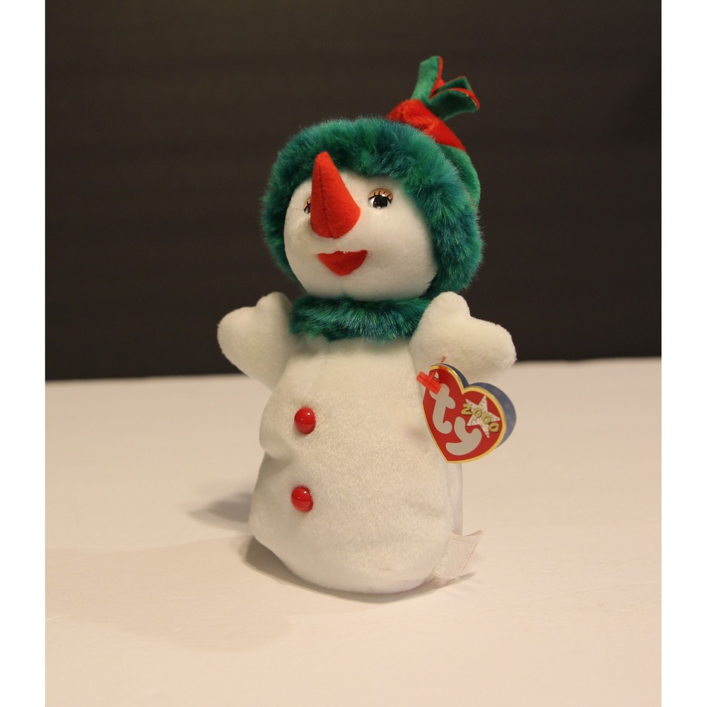 Ty Beanie Babies Snowman Beanbag plush Chritmas 2000 Pre-Owned With Tags (V)